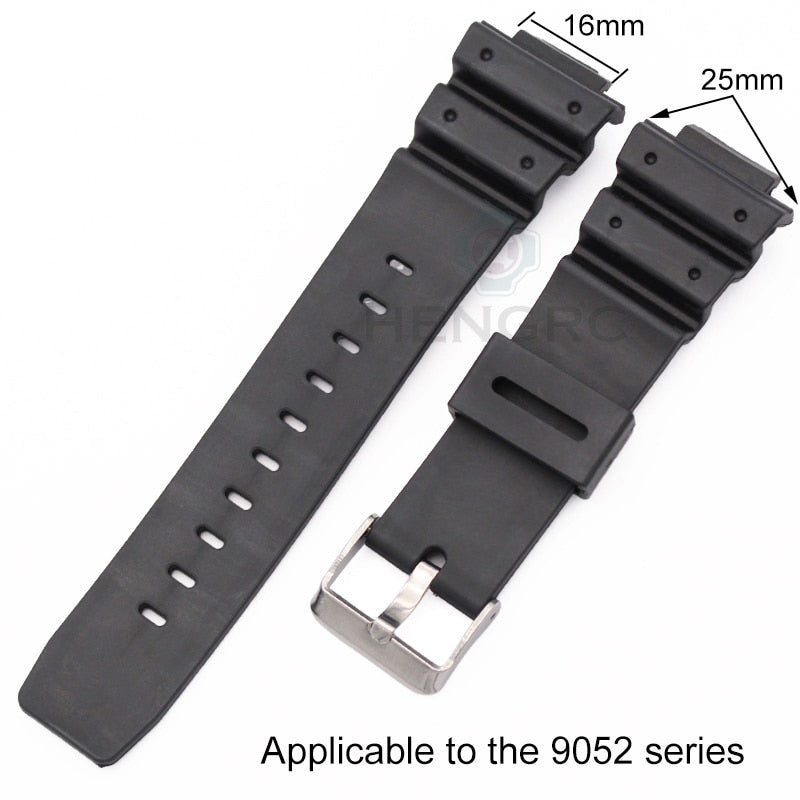 Silikon Gummi Uhrenarmband Männer Schwarz Sport Tauchen Uhrenarmbänder Edelstahl Dornschließe Uhrenzubehör