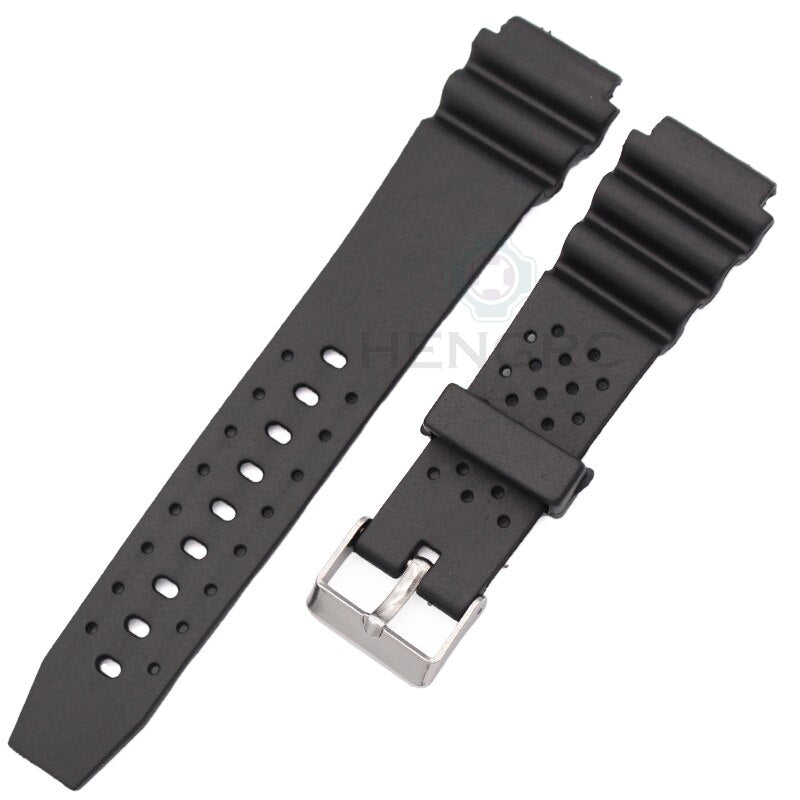 Silikon Gummi Uhrenarmband Männer Schwarz Sport Tauchen Uhrenarmbänder Edelstahl Dornschließe Uhrenzubehör