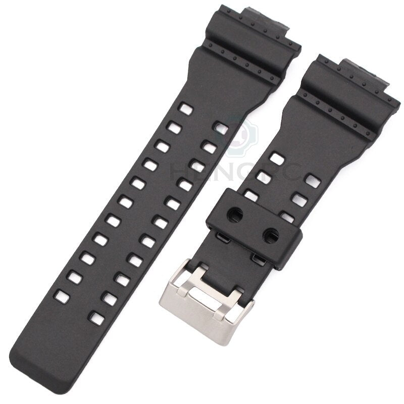 Silikon Gummi Uhrenarmband Männer Schwarz Sport Tauchen Uhrenarmbänder Edelstahl Dornschließe Uhrenzubehör
