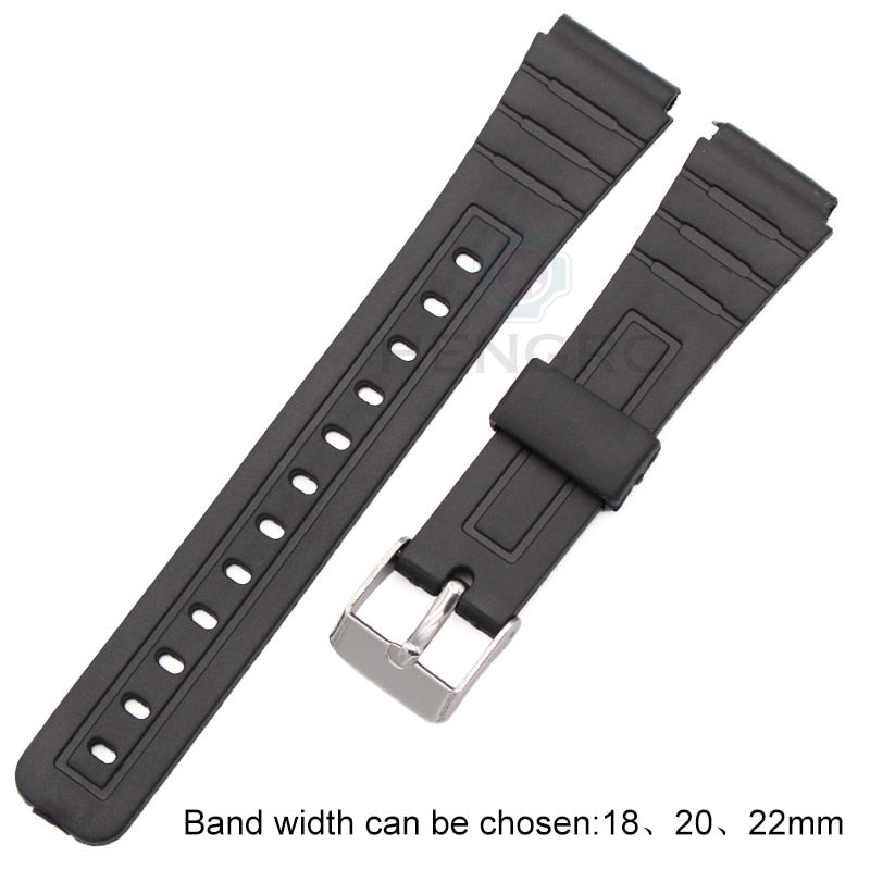 Silikon Gummi Uhrenarmband Männer Schwarz Sport Tauchen Uhrenarmbänder Edelstahl Dornschließe Uhrenzubehör