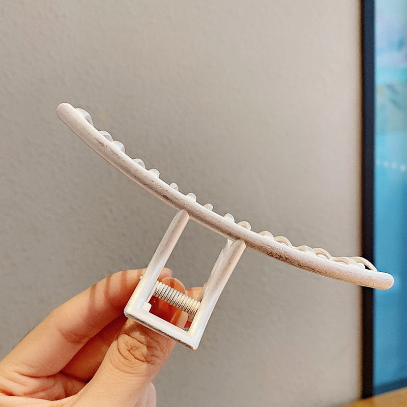 Elegante Gold Silber Hohl Geometrische Metall Haar Klaue Für Frauen Lange Dicke Haar Halter Haar Klaue Clip Mode Haar Zubehör