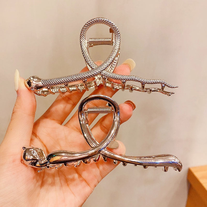 Elegante Gold Silber Hohl Geometrische Metall Haar Klaue Für Frauen Lange Dicke Haar Halter Haar Klaue Clip Mode Haar Zubehör