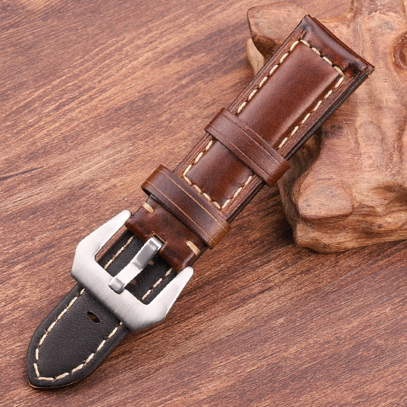 Echtes Leder Uhrenarmband 20mm 22mm 24mm Dunkelbraun Damen Herren Rindsleder Uhrenarmband Uhrenzubehör