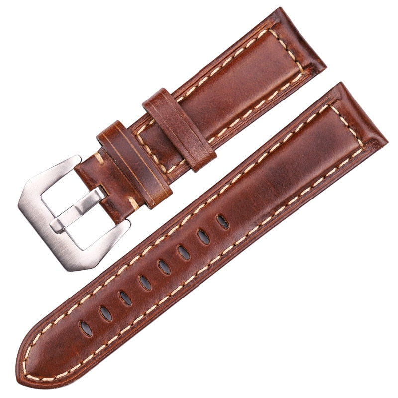 Echtes Leder Uhrenarmband 20mm 22mm 24mm Dunkelbraun Damen Herren Rindsleder Uhrenarmband Uhrenzubehör