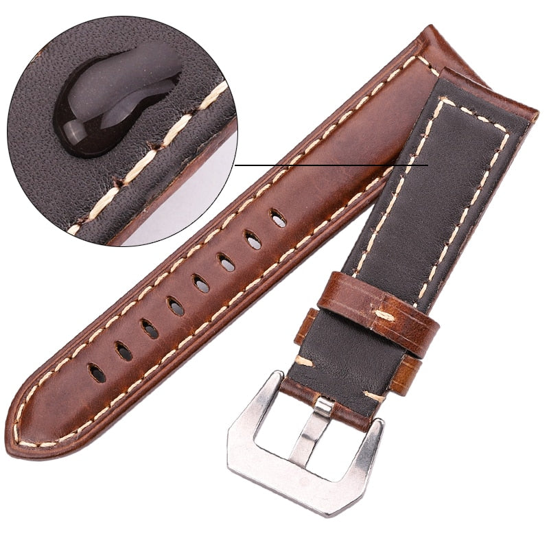 Echtes Leder Uhrenarmband 20mm 22mm 24mm Dunkelbraun Damen Herren Rindsleder Uhrenarmband Uhrenzubehör
