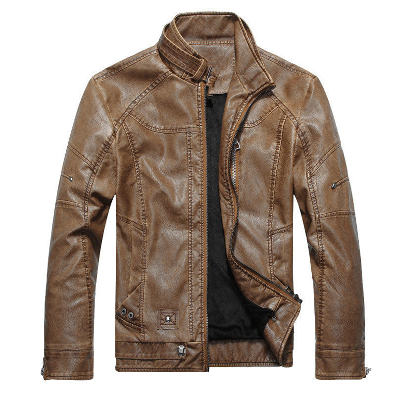 Men's Fashion Slim-fitting Biker PU Leather Coat