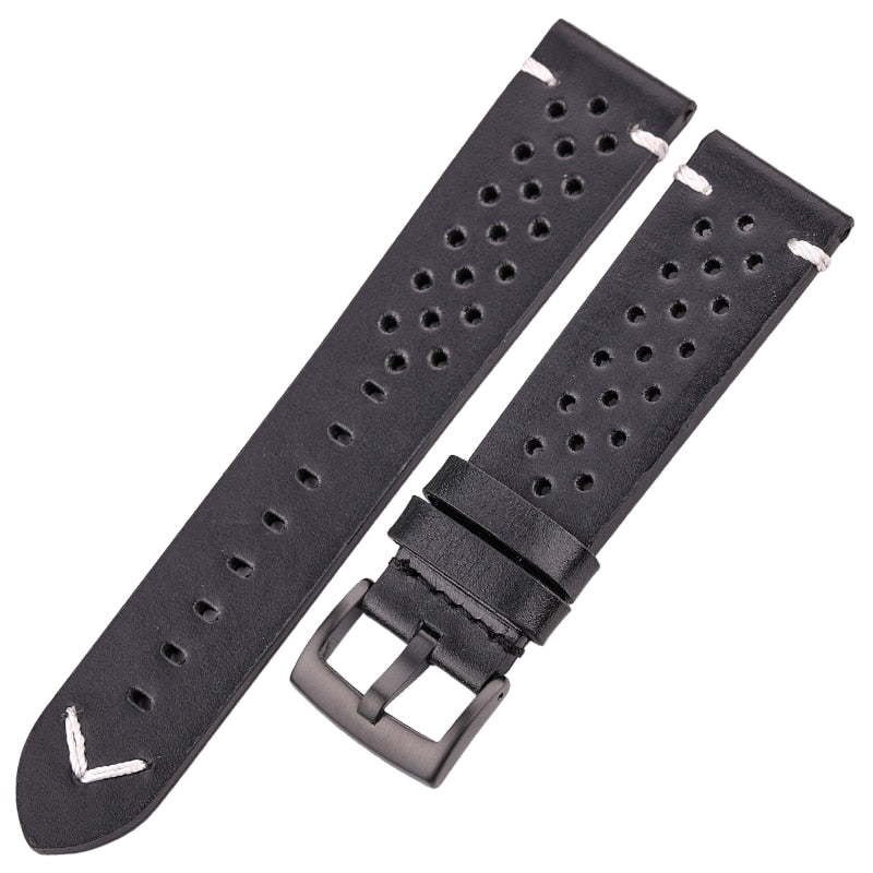 Echtleder-Armband, handgefertigt, Ölwachs, Rindsleder, 18 mm, 20 mm, 22 mm, 24 mm, 4 Farben, Vintage-Uhrenarmband-Zubehör