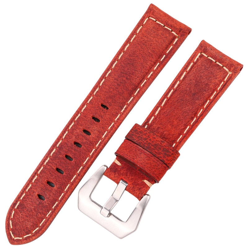 Echtes Leder Uhrenarmband 20mm 22mm 24mm Dunkelbraun Damen Herren Rindsleder Uhrenarmband Uhrenzubehör