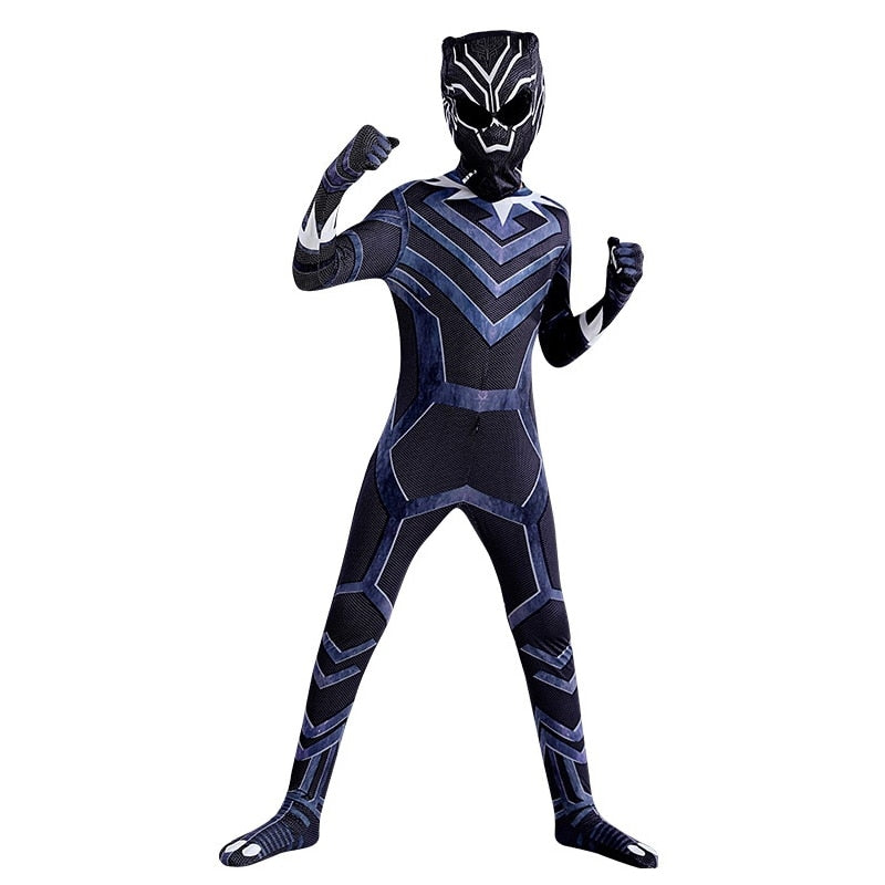 Black Panther Marvel Superhero Cosplay Costume Bodysuit Jumpsuit for Kids Aldult Halloween Carnival Party Cosplay Costumes