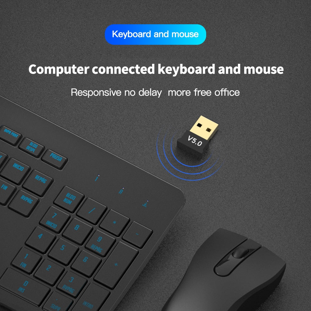 USB Bluetooth 5.0 Adapter Sender Bluetooth Empfänger Audio Bluetooth Dongle Wireless USB Adapter für Computer PC Laptop c