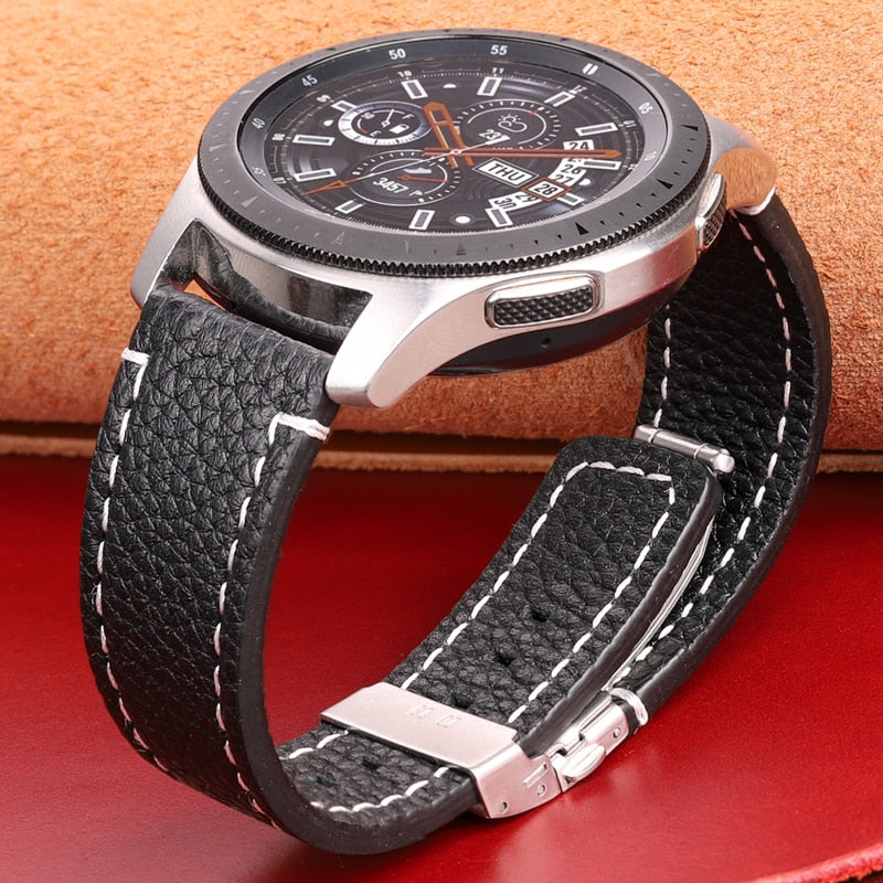 Soft Genuine Leather Smart Watch Band 18 20 22 24mm Women Men Cowhide Strap Brown Black Quick Release Watchband Bracelet