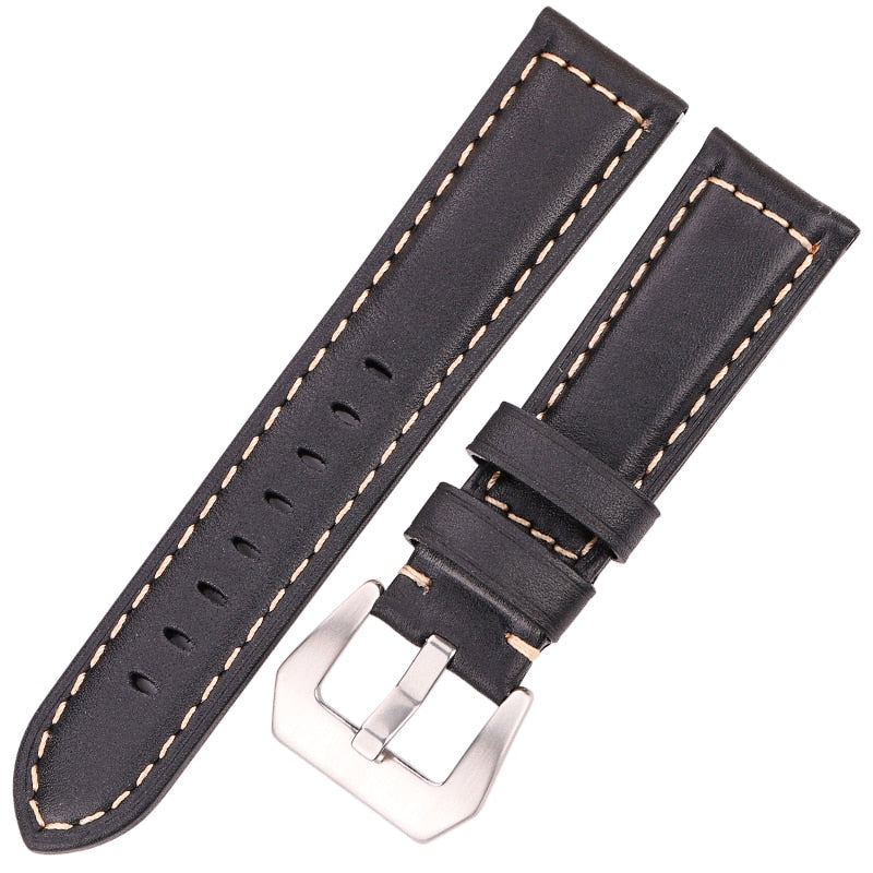 Echtes Leder Uhrenarmband 20mm 22mm 24mm Dunkelbraun Damen Herren Rindsleder Uhrenarmband Uhrenzubehör