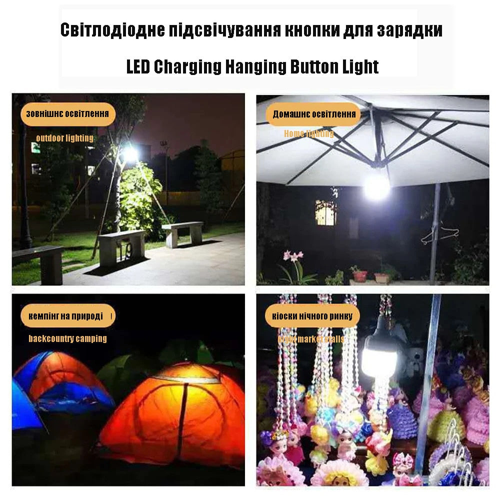 Tragbare Camping-Lichter, wiederaufladbare Lampe, LED-Licht, Laterne, Notfalllampe, Hochleistungszelte, Beleuchtung, Taschenlampe, Ausrüstung, Glühbirne