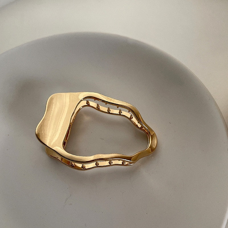 Elegante Gold Silber Hohl Geometrische Metall Haar Klaue Für Frauen Lange Dicke Haar Halter Haar Klaue Clip Mode Haar Zubehör