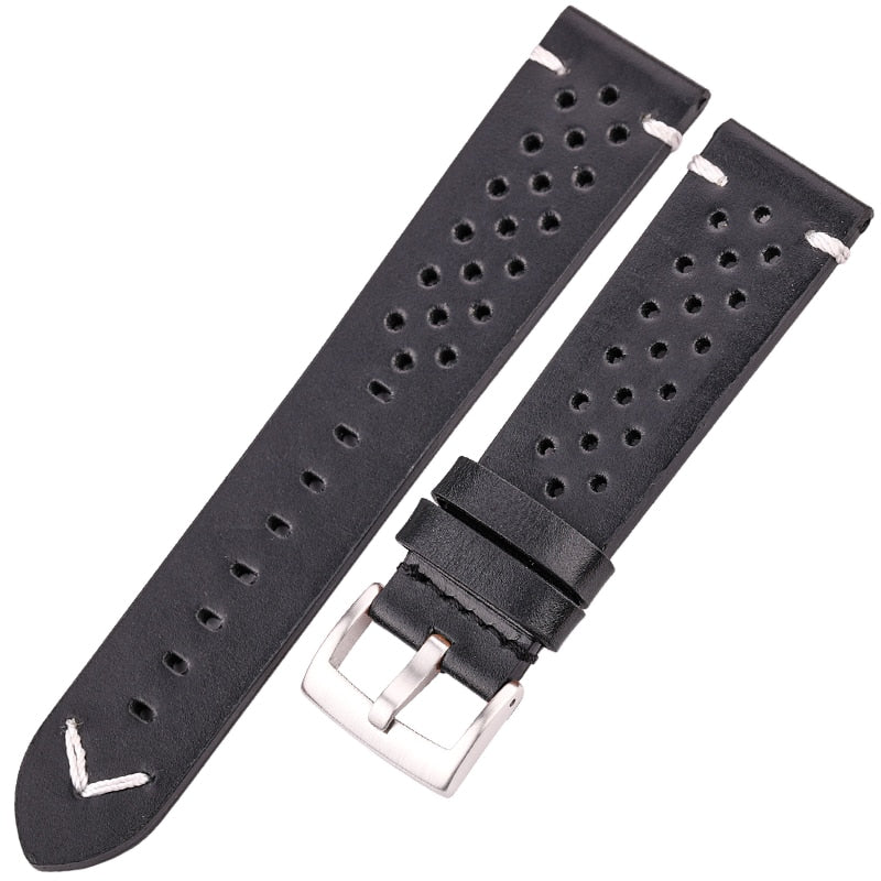 Echtleder-Armband, handgefertigt, Ölwachs, Rindsleder, 18 mm, 20 mm, 22 mm, 24 mm, 4 Farben, Vintage-Uhrenarmband-Zubehör