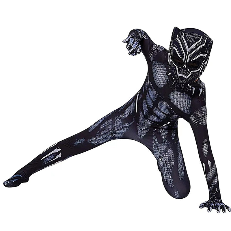 Black Panther Marvel Superhero Cosplay Costume Bodysuit Jumpsuit for Kids Aldult Halloween Carnival Party Cosplay Costumes