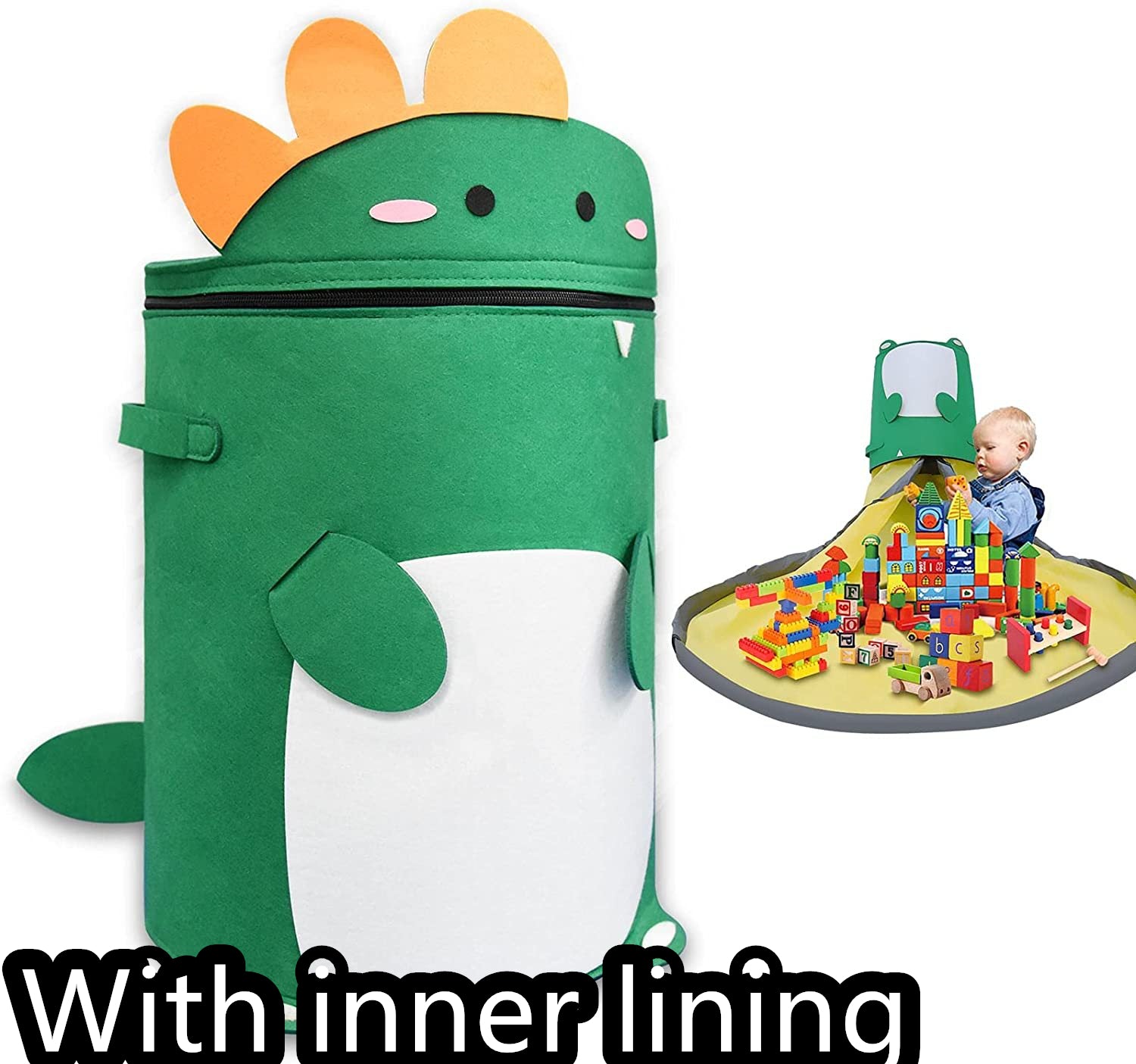 Filz-Aufbewahrungstasche, Spielzeug-Spielmatte, 2-in-1-Zugseil