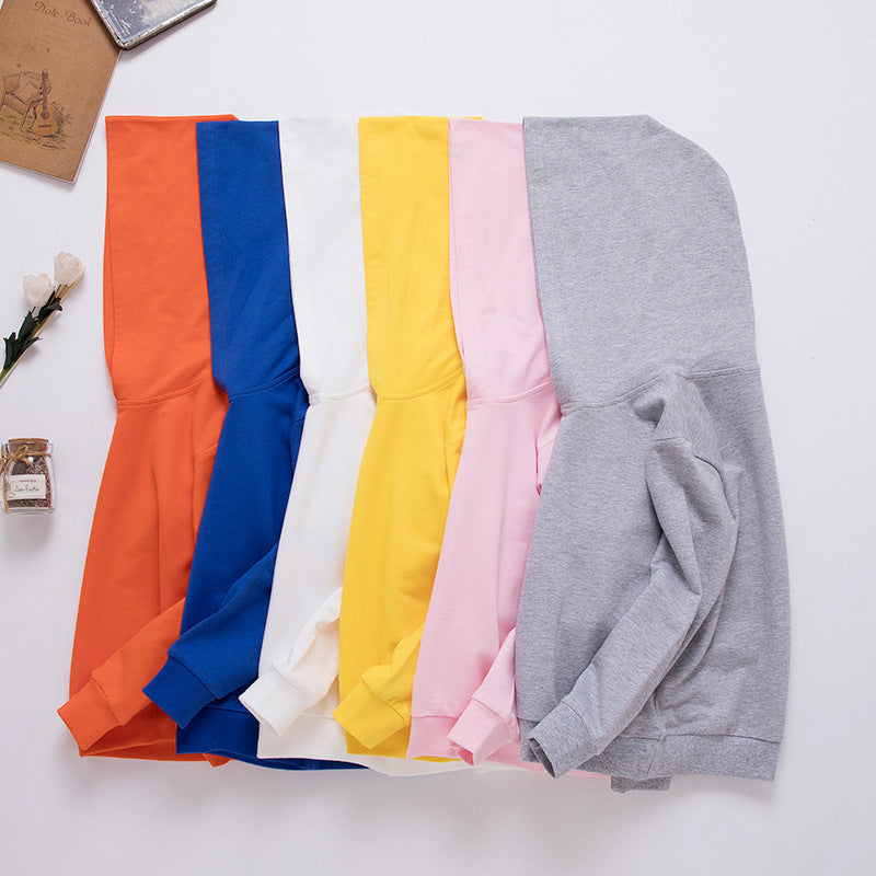 Maßgeschneiderter Blankopullover aus reiner Baumwolle mit Kapuze für mittlere und kleine Kinder