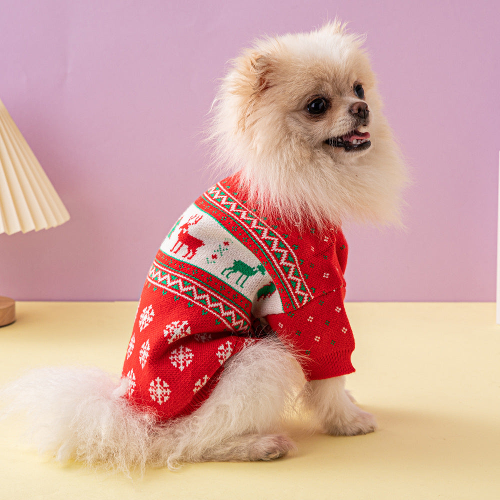 Weihnachtsbaum-Elch-Weihnachtshundepullover