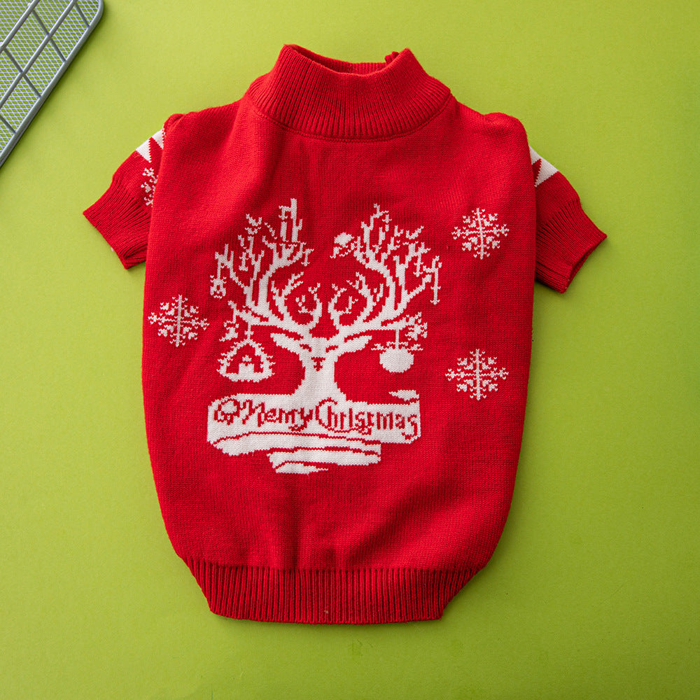 Weihnachtsbaum-Elch-Weihnachtshundepullover