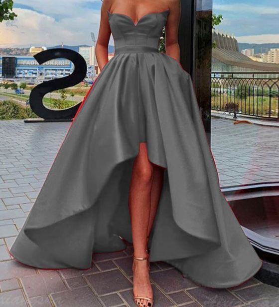 Damen Abendkleid Sexy Tube Top Satin