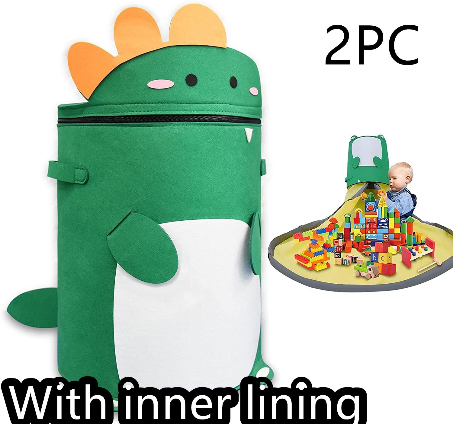 Filz-Aufbewahrungstasche, Spielzeug-Spielmatte, 2-in-1-Zugseil