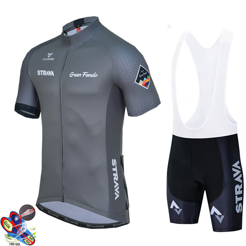 New Strava Cycling Jersey Short Sleeve Suit Summer Road Bike Mountain Bike Bicycle Breathable Perspiration