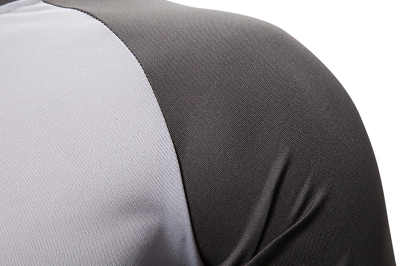 Herren-Langarmoberteil im Farbblockdesign mit rundem Ausschnitt