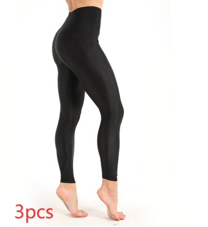 Damen-Workout-Leggings, lässig, glänzend, glänzend, weiblich