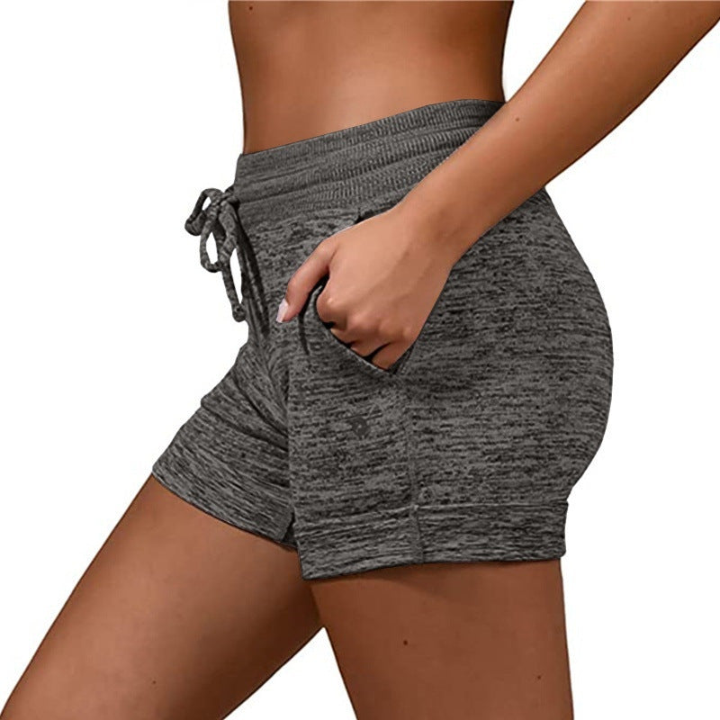 Damen-Shorts, schnell trocknende Stretch-Sporthose mit Schnürung