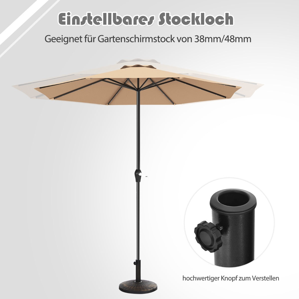 12 kg SonnenschirmstÃ¤nder aus Kunstharz in Rattanoptik Runder Schirmständer Bronze