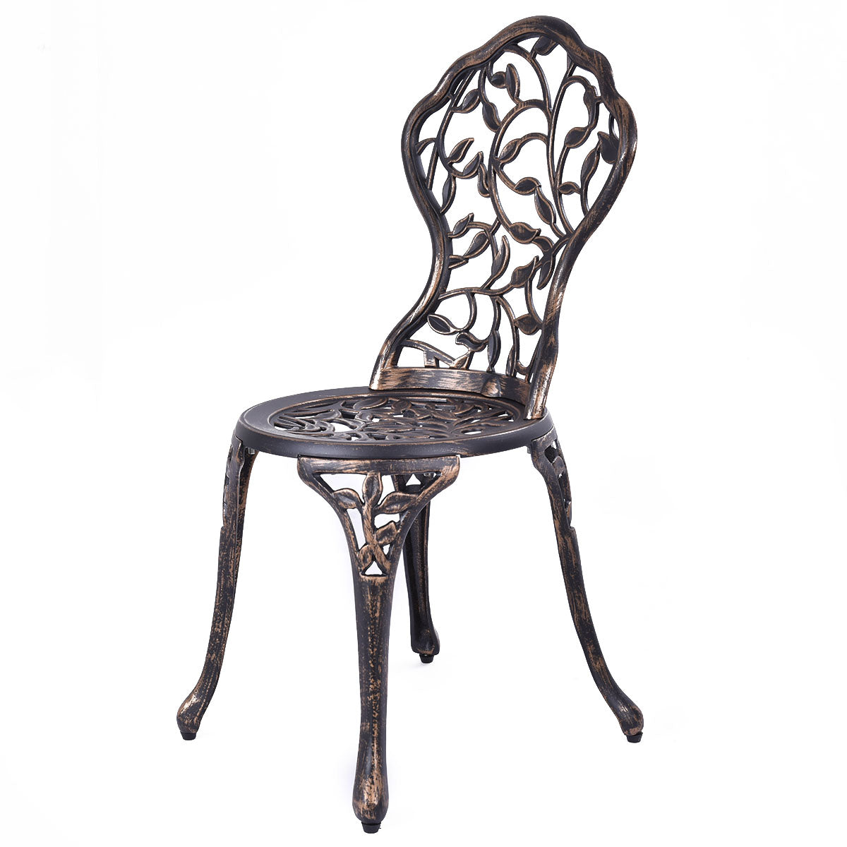 3 tlg Antik Aluminiumguss Bistroset Balkonset Sitzgruppe Gartentisch mit 2 Stühle Schwarz