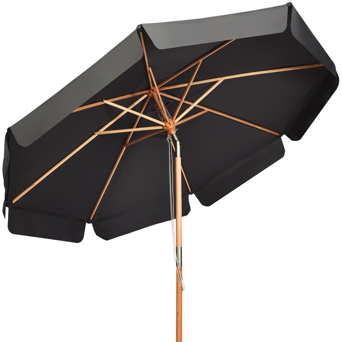 3m Sonnenschirm mit verstellvarem Neigungswinkels 8 Querstreben & Wasserdichtes Polyestergewebe mit UV-Schutz Grau