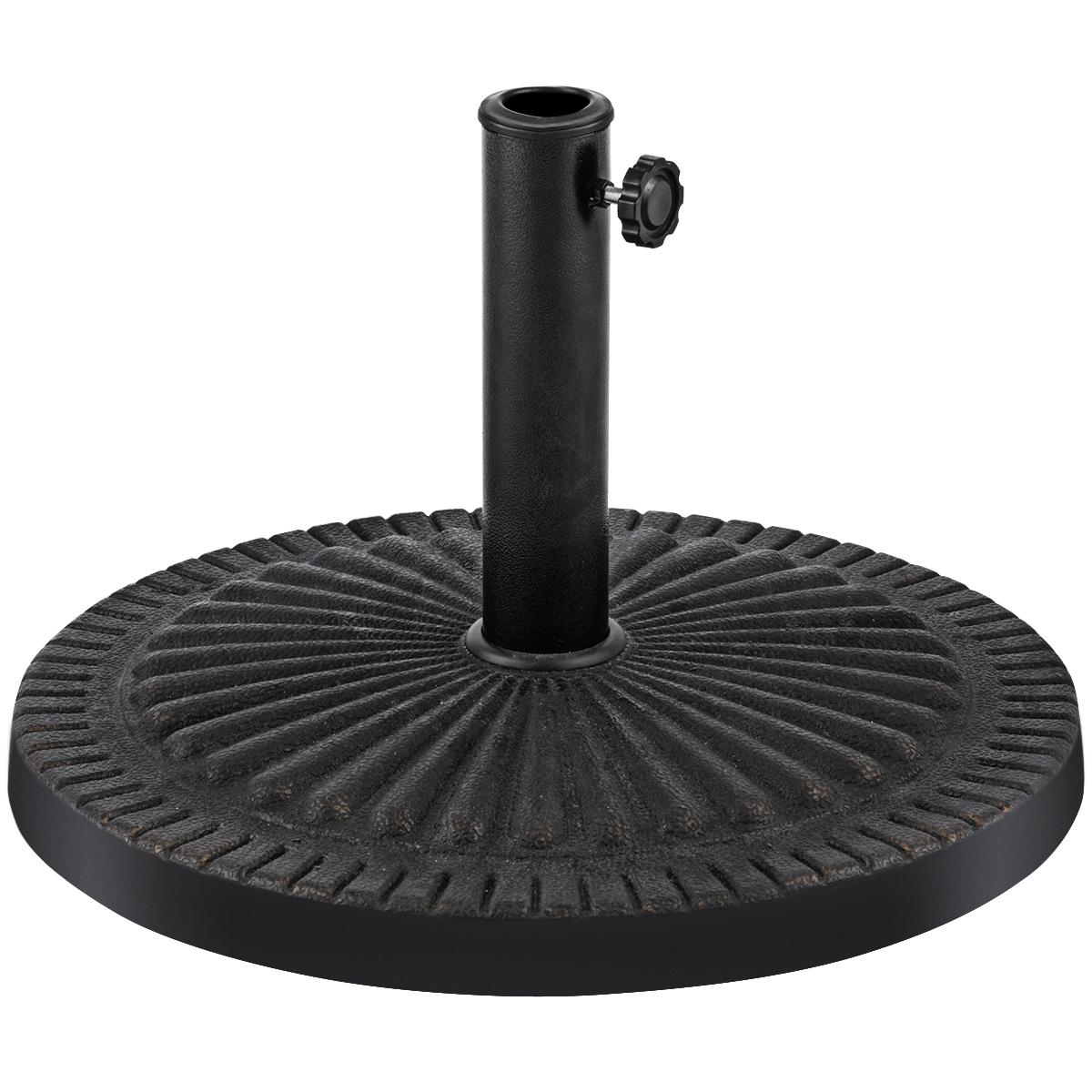 49cm Sonnenschirmständer Robuster Runder Schirmhalter mit Feststellknopf Dicke Eisenstange