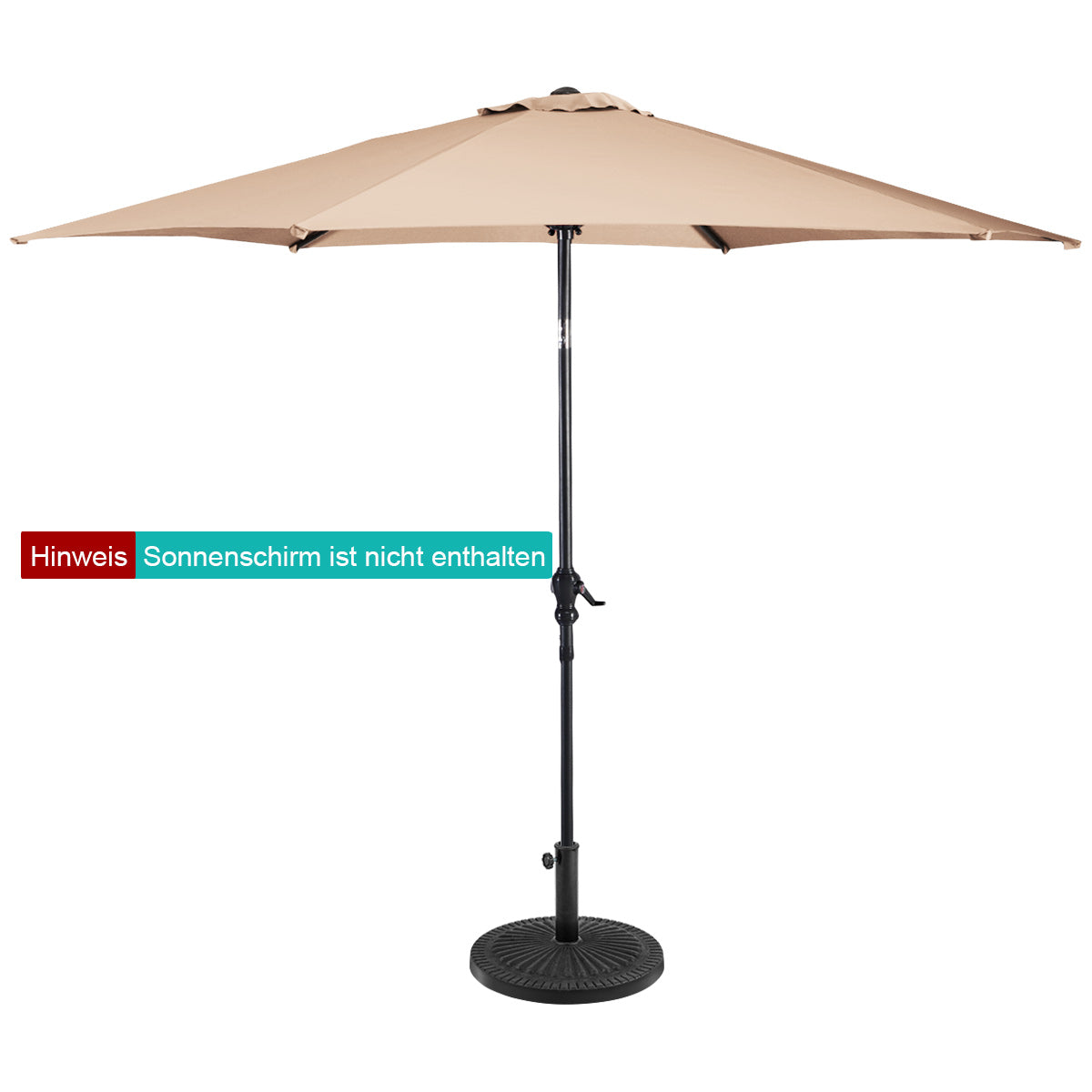 49cm Sonnenschirmständer Robuster Runder Schirmhalter mit Feststellknopf Dicke Eisenstange