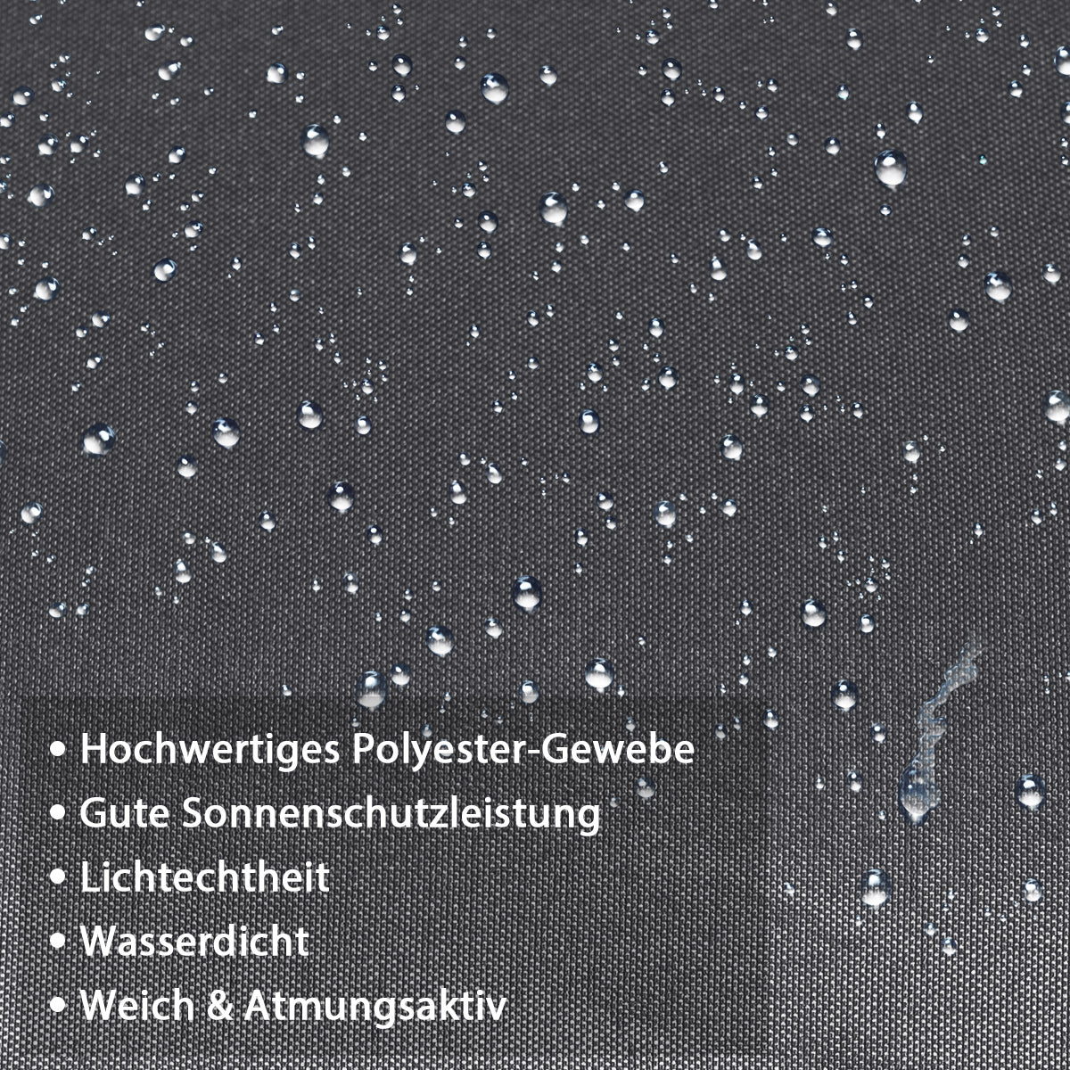 300 cm Sonnenschirm aus Aluminium mit 3-stufigem Dach Automatisch Neigbarer Standschirm Anthrazit