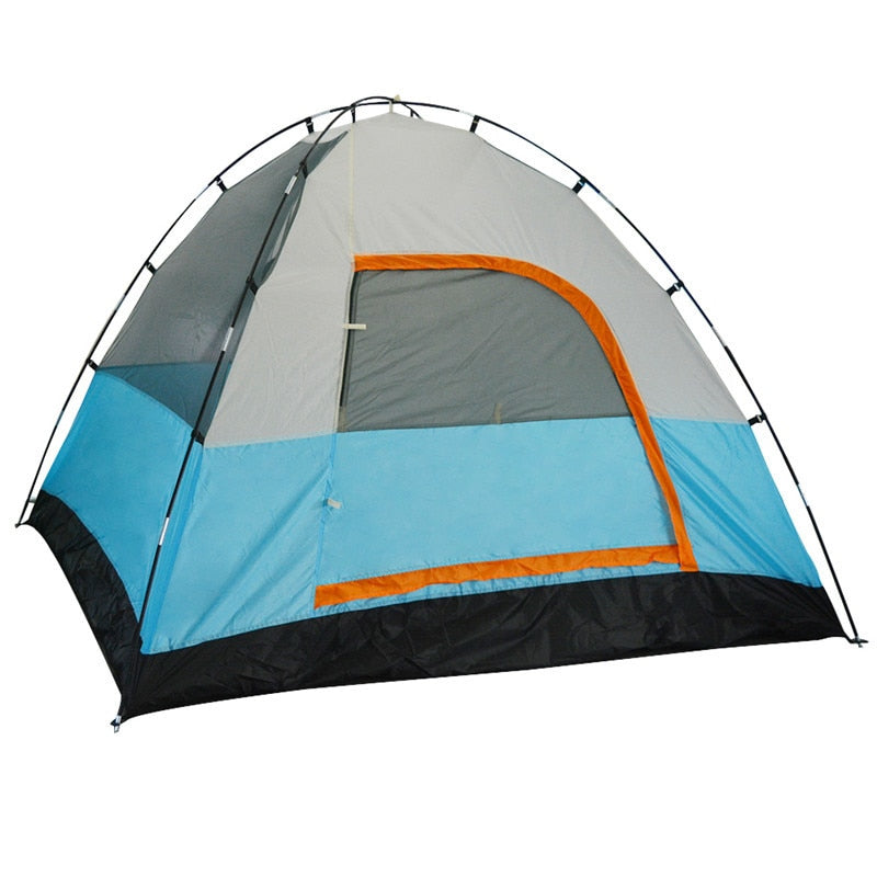 Windschutz-Campingzelt für 3–4 Personen, zweilagig, wasserdicht, Pop-up-offen, Anti-UV-Touristenzelt für Outdoor, Wandern, Strand, Reisen, Camping