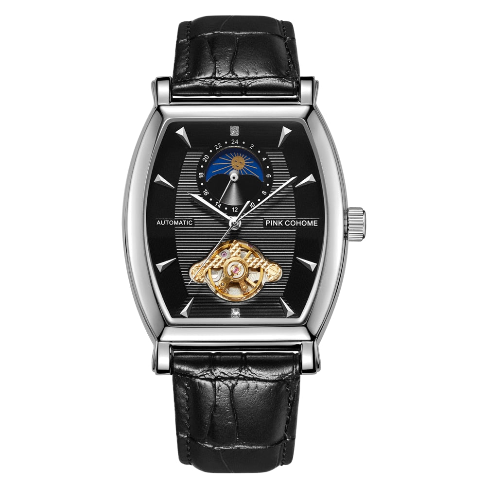 Armbanduhr Automatic Tank Watch Moonphase Uhren Wristwatch Clock Men Automatikuhr Auto Hours Relojes Montes Rectangle