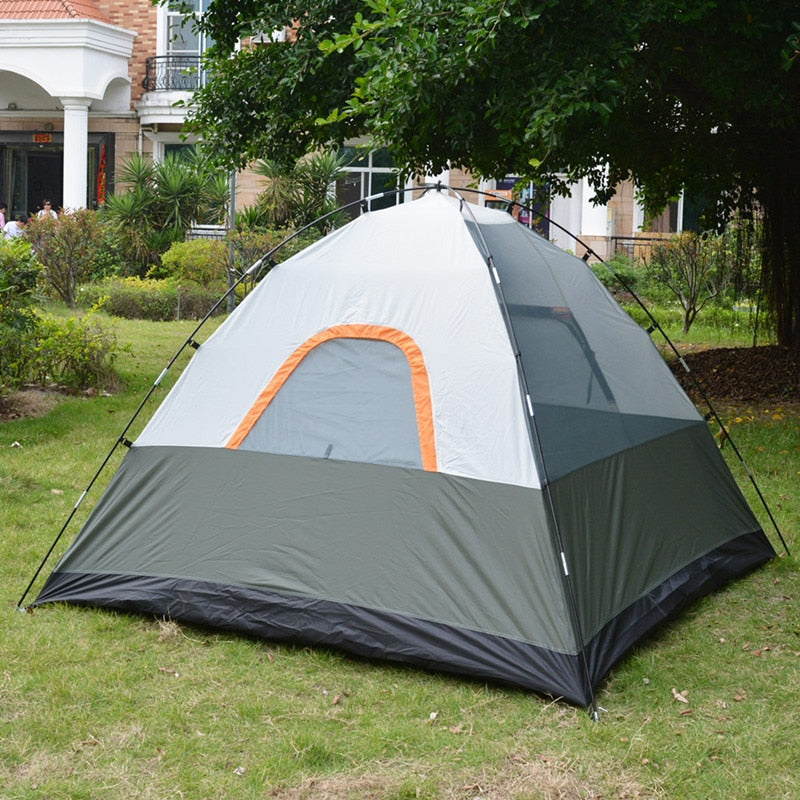Windschutz-Campingzelt für 3–4 Personen, zweilagig, wasserdicht, Pop-up-offen, Anti-UV-Touristenzelt für Outdoor, Wandern, Strand, Reisen, Camping