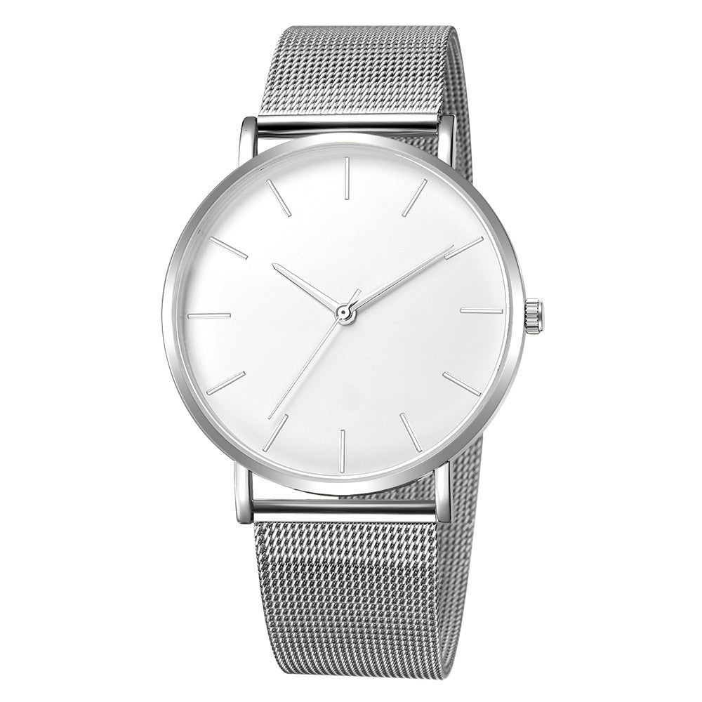 Minimalist Männer Mode Ultra Dünne Uhren Einfache Männer Business Edelstahl Mesh Gürtel Quarzuhr Relogio Masculino