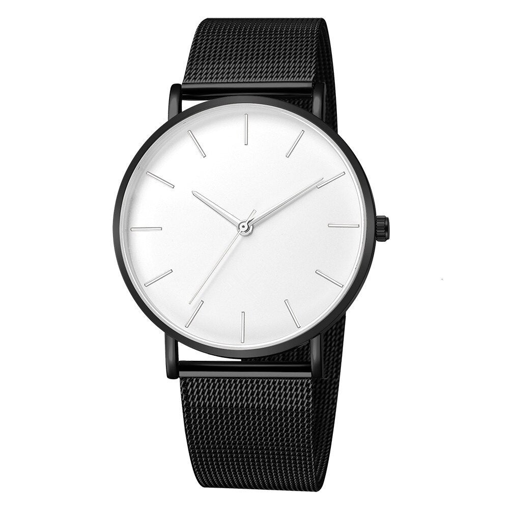 Minimalist Männer Mode Ultra Dünne Uhren Einfache Männer Business Edelstahl Mesh Gürtel Quarzuhr Relogio Masculino