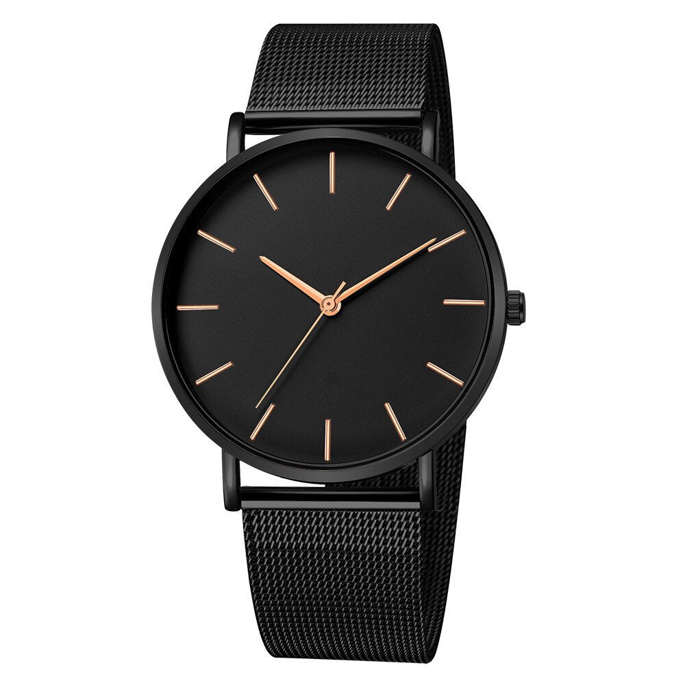 Minimalist Männer Mode Ultra Dünne Uhren Einfache Männer Business Edelstahl Mesh Gürtel Quarzuhr Relogio Masculino
