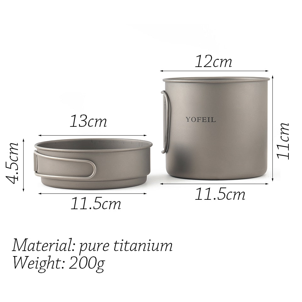 Camping Reinem Titan Kochgeschirr Titan Topf Holzofen Löffel Gabel Camping Geschirr Picknick Set Outdoor Küche Wandern Su