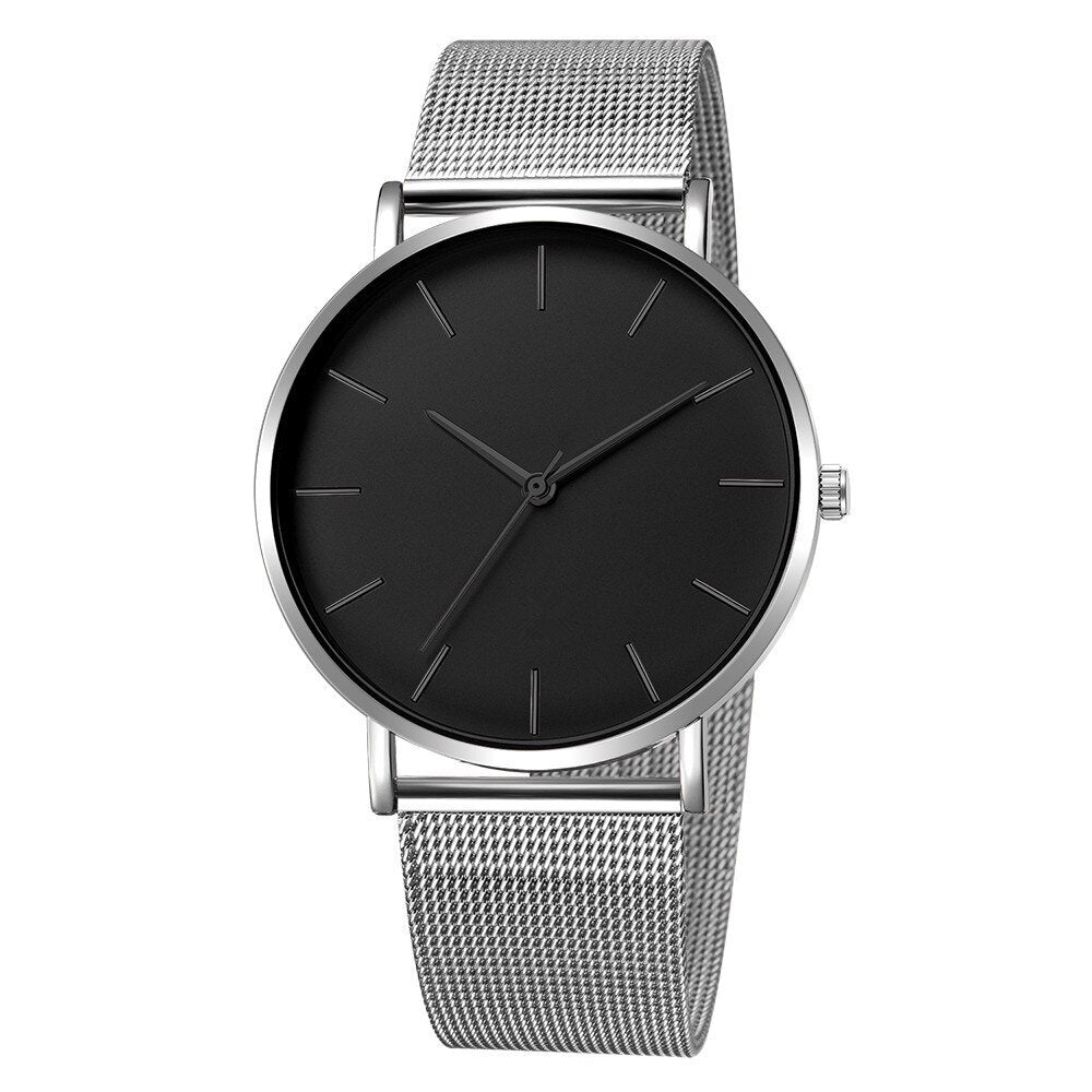 Minimalist Männer Mode Ultra Dünne Uhren Einfache Männer Business Edelstahl Mesh Gürtel Quarzuhr Relogio Masculino