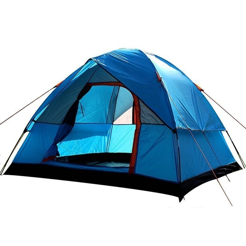Windschutz-Campingzelt für 3–4 Personen, zweilagig, wasserdicht, Pop-up-offen, Anti-UV-Touristenzelt für Outdoor, Wandern, Strand, Reisen, Camping