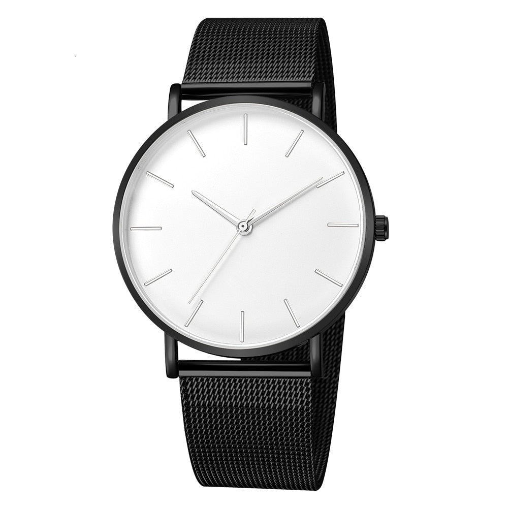 Minimalist Männer Mode Ultra Dünne Uhren Einfache Männer Business Edelstahl Mesh Gürtel Quarzuhr Relogio Masculino