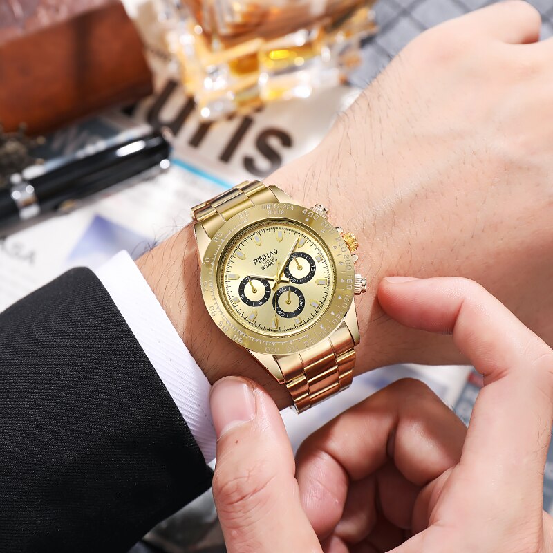 Neue Mode Edelstahl Herren Quarz Armbanduhren Analog Luxus Marke Top Qualität Geschenk für Freund Uhren Herren