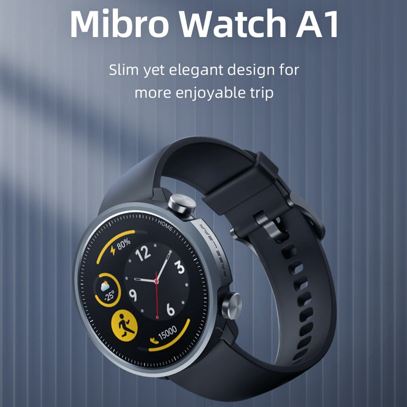 Mibro A1 Smartwatch Global Version Blood Oxygen Heart Rate Monitor 5ATM Waterproof Fashion Bluetooth Sport Men Women Smart Watch