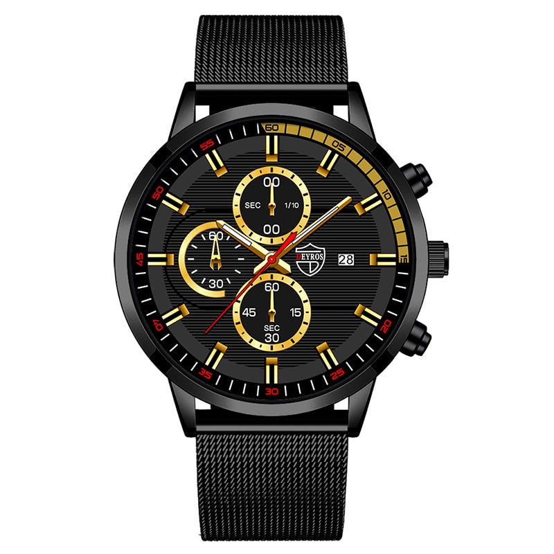 uhren herren 2022 mode Herren Uhren Männer Luxus Edelstahl Mesh Gurtel Quarz Armbanduhr Leucht Uhr Business Casual Leder Armband