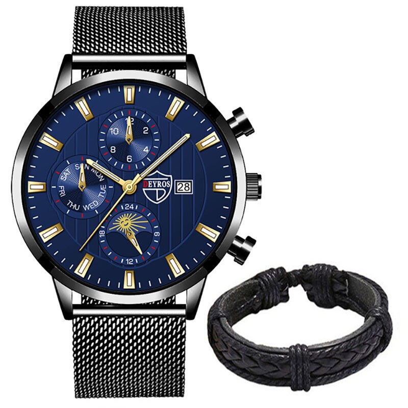 uhren herren Luxus Neue Herren Business Uhren Edelstahl Mesh Gürtel Quarz Armbanduhr Männer Sport Armband Casual Leucht Uhr Uhr